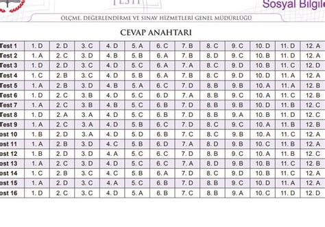 Sinif Sosyal B Lg Ler Kazanim Kavrama Testler Cevap Anahtari Ac Lll