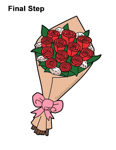 How To Draw A Bouquet Of Roses Video And Step By Step Pictures