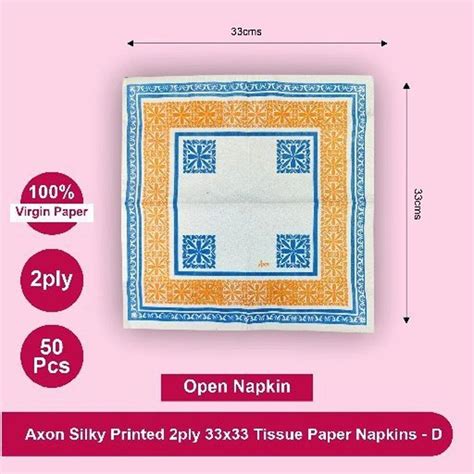 Axon Silky Printed Ply Tissue Paper Napkins X Cm At Rs Packet