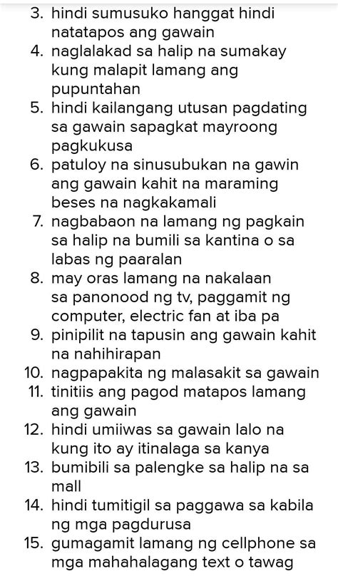 Ano Ano Ang Mga Indikasyon Ng Taong Nagtataglay Ng Kasipagan