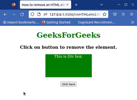 How To Remove An Html Element Using Javascript Geeksforgeeks