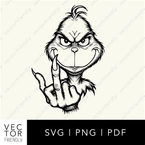 Grinch Svg Grinch Png Grinch Face Svg Grinch Face Png Grinch Middle Finger Svg Middle