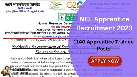 Ncl Apprentice Recruitment For Apprentice Trainee Posts