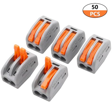 Generic Smseace 50 Pcs 2 Port Lever Nut Conductor Compact Wire Connectors Fast Connection