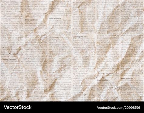 Old crumpled newspaper texture background Vector Image