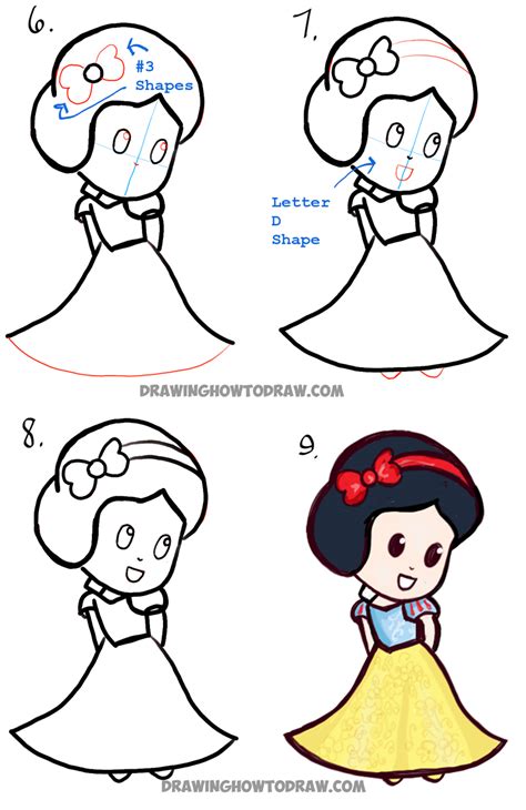 How To Draw Cute Baby Chibi Snow White In Simple Step By Step Drawing