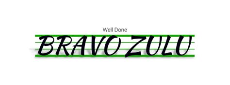 Home Well Done Bravo Zulu