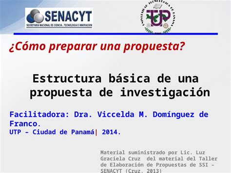 Pptx Estructura B Sica De Propuesta De Investigaci N Redacci N De