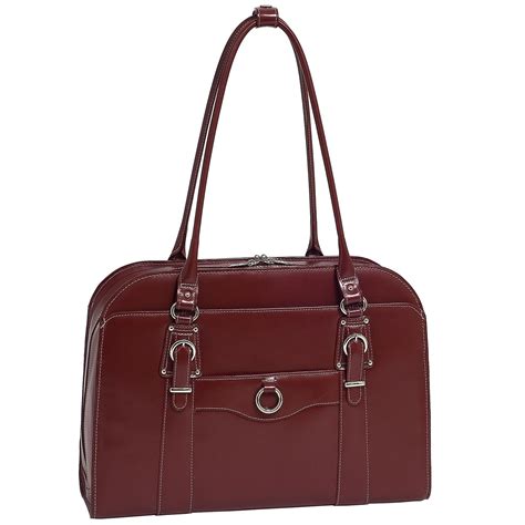 Mcklein® Mcklein W Series Hillside Genuine Cowhide Leather Ladies Laptop Briefcase Red 96526