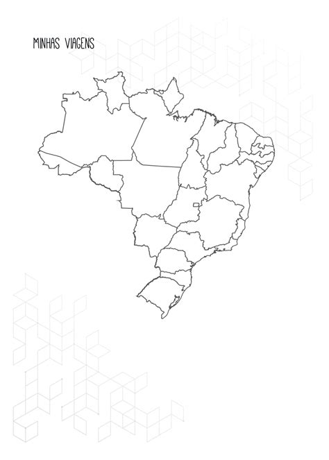 Minhas Viagens Brasil Planner Xadrez Cinza Minimalista Fazendo A