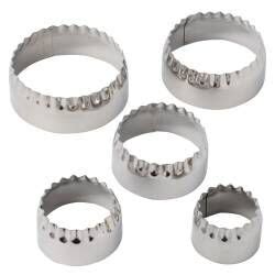 Fluted Round Cookie Cutters Set Of 5 Pastry And Cookie Cutters From