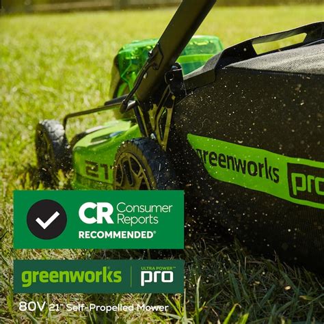 Greenworks Pro 80 Volt Max 21 In Cordless Self Propelled Lawn Mower 8 Ah Battery And Charger