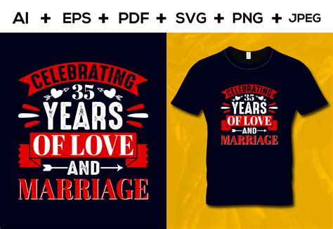 35 Years Of Love Wedding T Shirt Design Graphic By Aroy00225 · Creative Fabrica