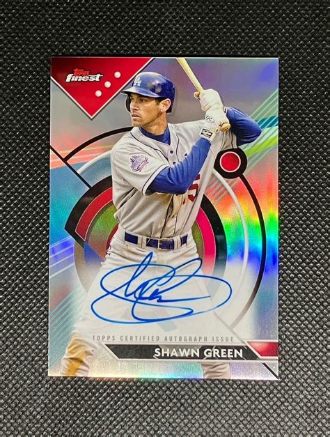 Topps Finest Shawn Green Auto Dodgers Topps