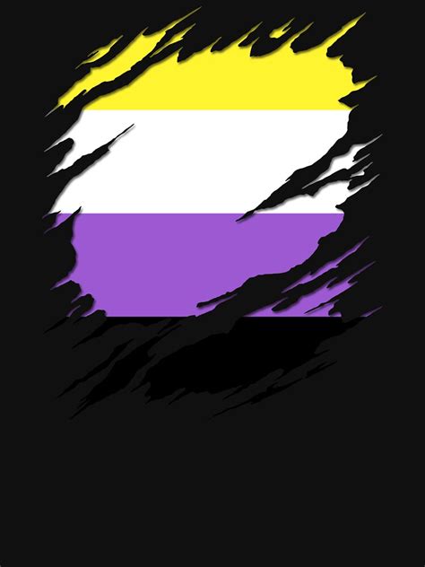 Nonbinary Pride Flag Ripped Reveal T Shirt By Valador Redbubble