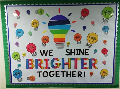 We Shine brighter together bulletin board | Display boards for school, School board decoration ...