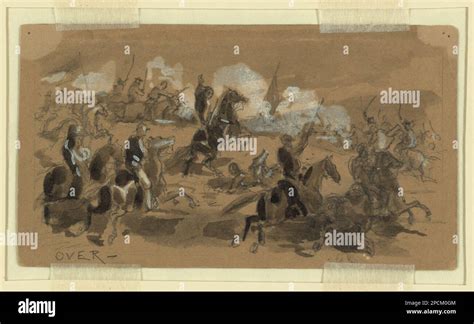 A Calvary Charge Morgan Collection Of Civil War Drawings Cavalry