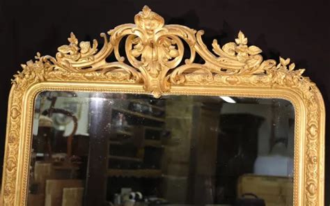 Grand Miroir En Stuc Et Bois Dor Xix Me Si Cle Style Louis Xv Eur