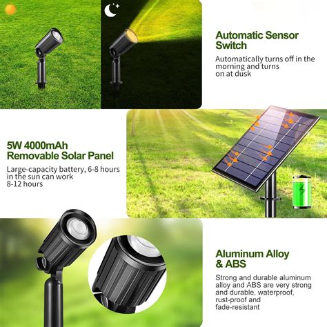 Lightasea Focos Solares Para Exteriores IP67 Impermeables Focos