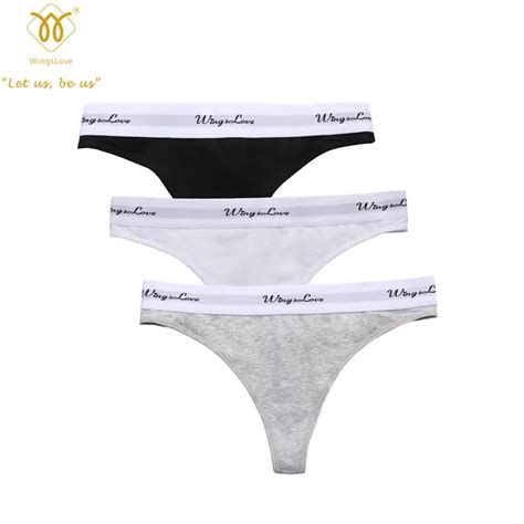 Wingslove 3 Pack Women Seamless Cotton Sexy String Tangas Thong Panties Underwear Panties