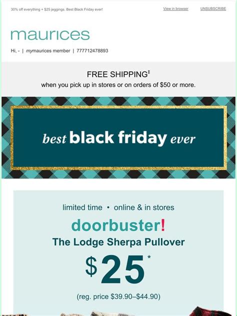 Maurices New Doorbuster Alert Sherpa Milled