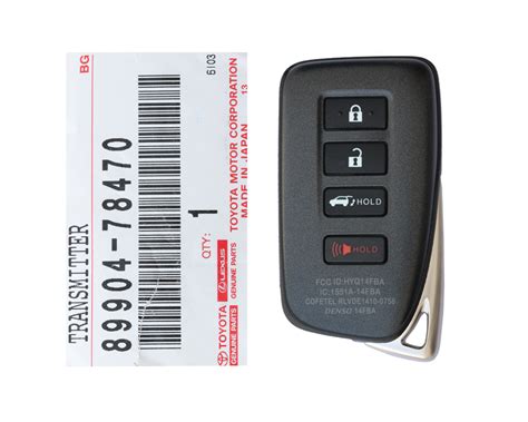 Lexus NX 4 Buttons 315MHz Genuine Smart Key 89904 78470