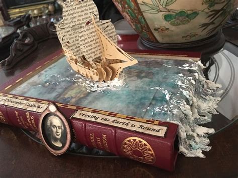 Christopher Columbus Altered Book By Dawn Morehead Book Sculpture