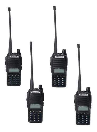 Kit 4 Rádio Comunicador 5w Bf Vhf uhf Fm Dual Band Uv 82 Frete grátis