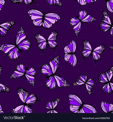 Purple Butterflies Seamless Royalty Free Vector Image