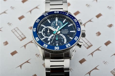 Alba Active AM3897X1 Chronograph Men Blue Dial Stainless Steel Strap