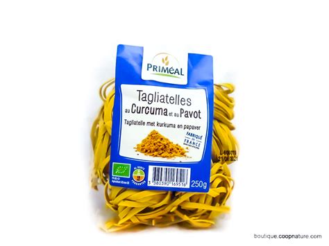 Priméal Tagliatelles Curcuma Pavot Bio 250g Coopnature