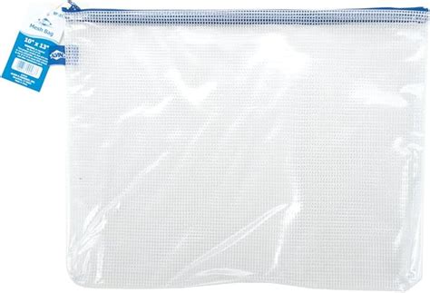 Alvin Pvc Clear Mesh Kit Bag Zippered Top Pen Pouch 10