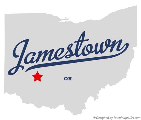 Map of Jamestown, OH, Ohio