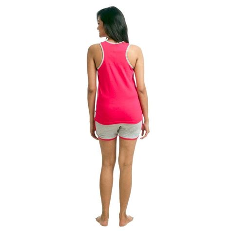 Nite Flite Active Tank Top And Shorts Set Hot Pink And Grey Buy Nite Flite Active Tank Top And