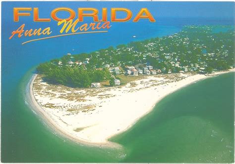 Vintage Florida Postcard Anna Maria Island Aerial View