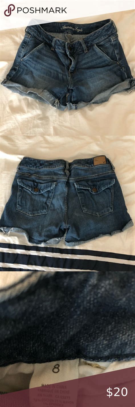 Dark Wash Stretchy Jean Shorts By American Eagle