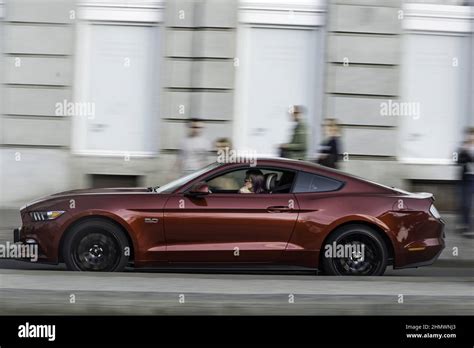 Closeup of a Ford Mustang Gt in red color Stock Photo - Alamy