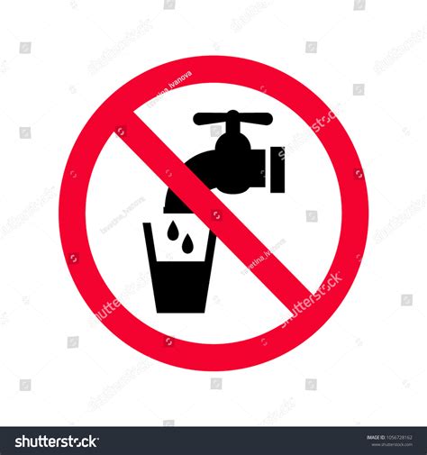 Not Drinkable Water Sign Red Prohibition Stock Vector Royalty Free