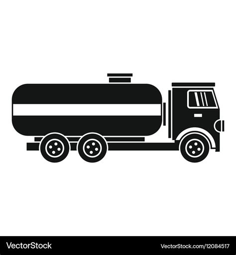 Fuel Tanker Truck Icon Simple Style Royalty Free Vector