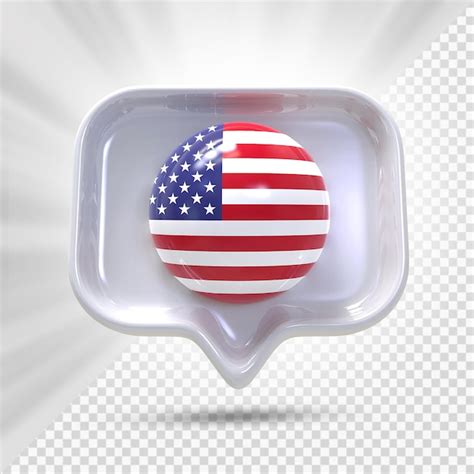 Bandeira Dos Estados Unidos No ícone 3d Psd Premium