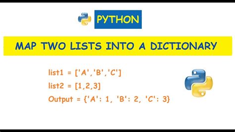 Python Map Two Lists Into A Dictionary Youtube