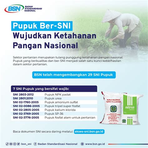 Pupuk Ber Sni Wujudkan Ketahanan Pangan Nasional Bsn Badan