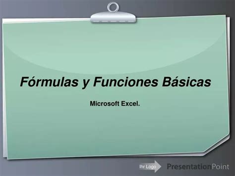 Ppt F Rmulas Y Funciones B Sicas Powerpoint Presentation Free