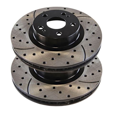 Front Drilled Slotted Brake Rotors Pair For Kia Sorento Hyundai Santa