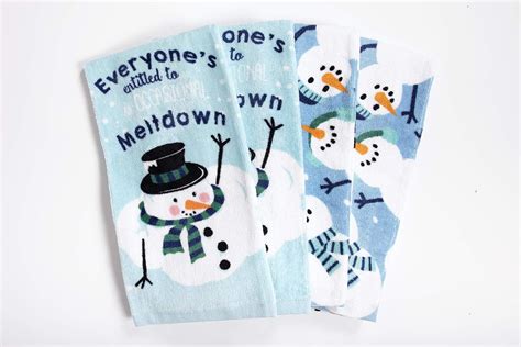 Ritz Fiber Reactive Kitchen Towels Snowmen Set Great