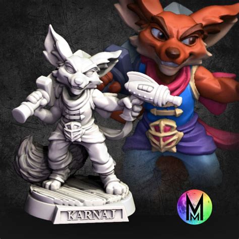 3d Printable Kitsune Fennik Characters Kitsune Rogue Kitsune Druid