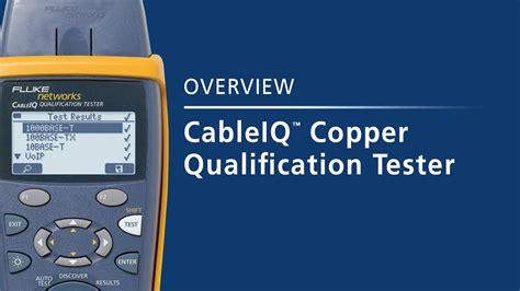 Cableiq™ Copper Qualification Tester By Fluke Networks Youtube