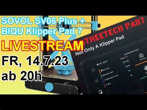 Bigtreetech Pad Sovol Sv Plus Mit Klipper Youtube