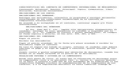 CaracterÍsticas Del Contrato De Compraventa Internacional De