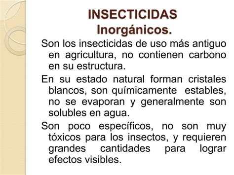 Plaguicidas clasificación química PPT